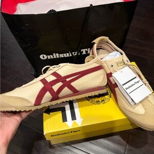 Onitsuka Tiger by Asics Men's Cream and Red Sneakers